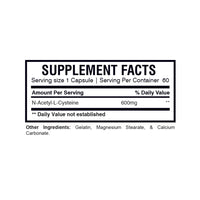 NAC 600mg (60 Capsules) | N-Acetyl-Cysteine