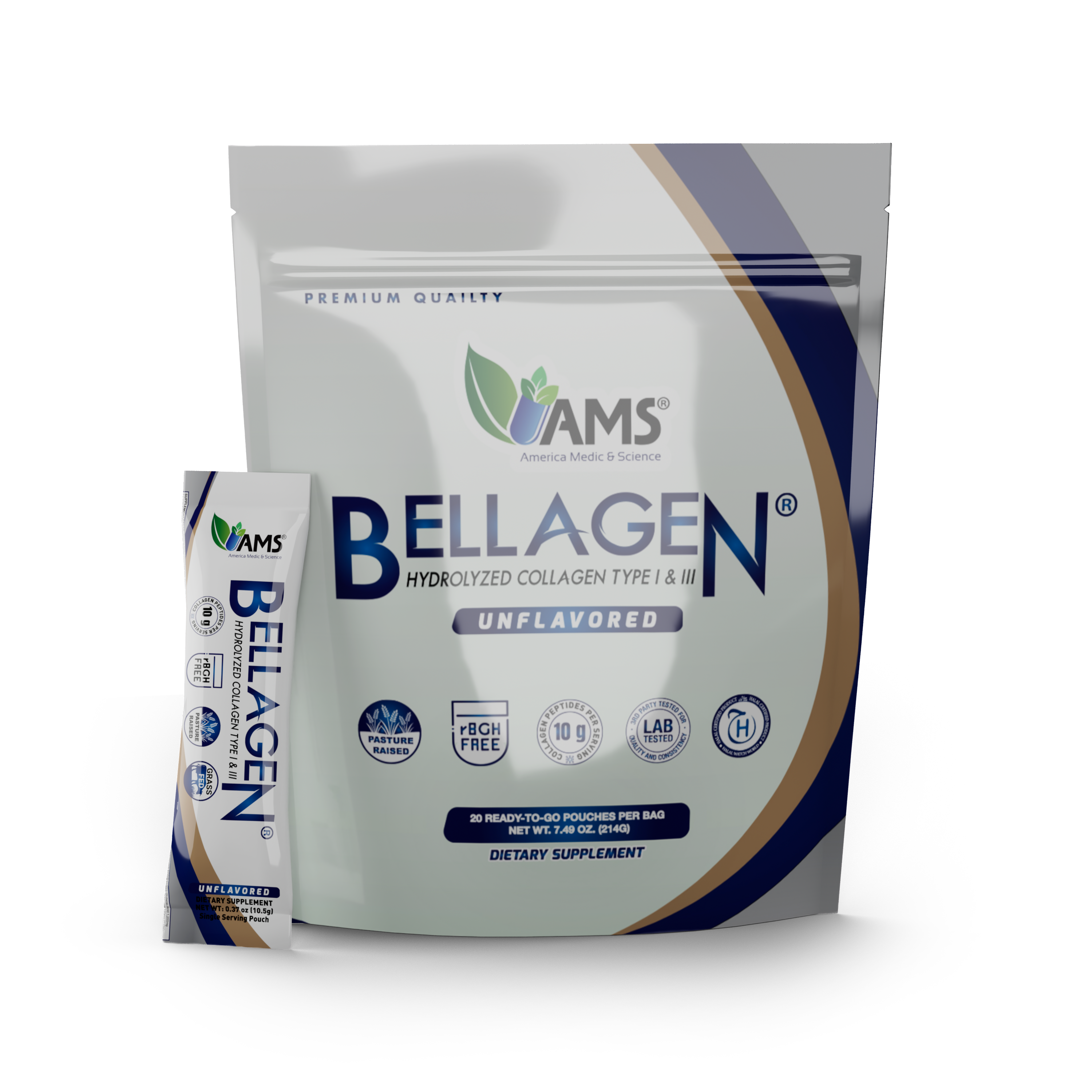 Bellagen Collagen Peptide Powder | Hydrolyzed Type I & III Collagen + Hyaluronic Acid