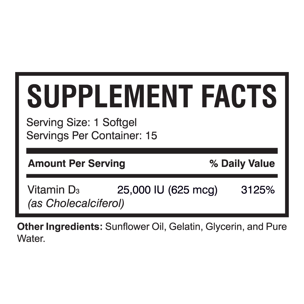 Xtra-D3 25,000 IU | Vitamin D3 Supplement