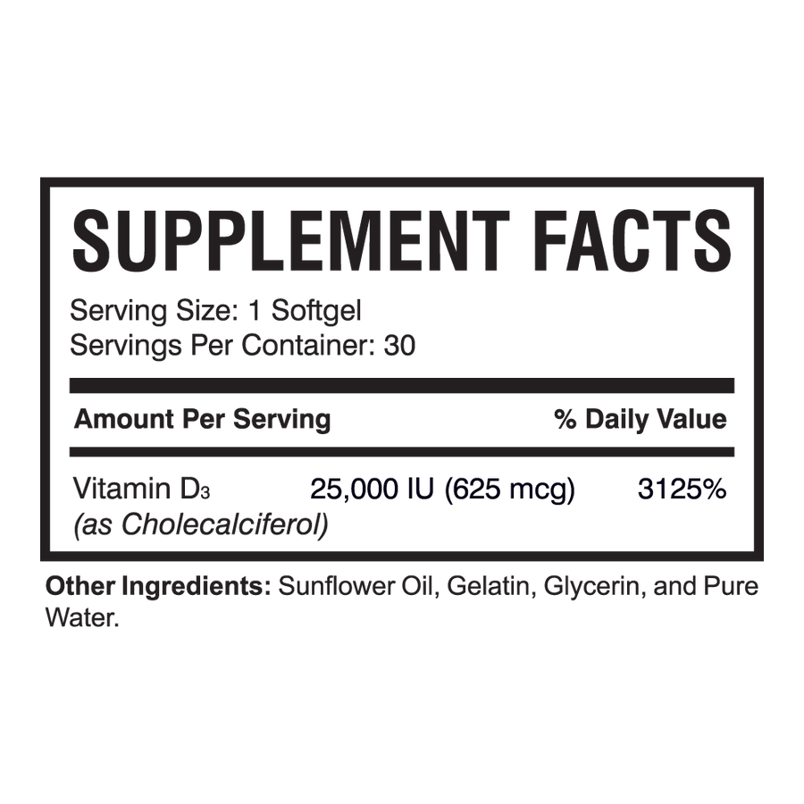 Xtra-D3 25,000 IU | Vitamin D3 Supplement